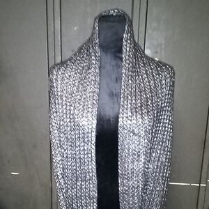 Metallic Silver Knit Scarf